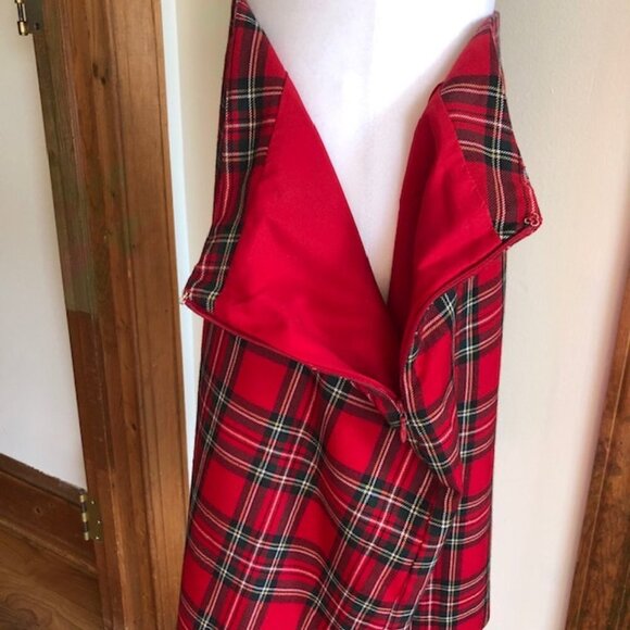 TALBOTS Tartan A Line Red Plaid Skirt 12P - Picture 10 of 15